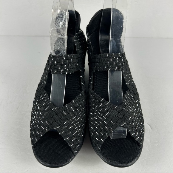 bernie mev comfy Stylish Black Wedge Sandals 39 - Picture 3 of 8